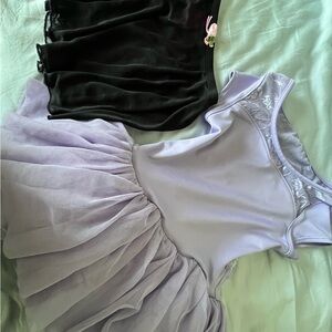 Chic Lavender Dress with Black Skirt